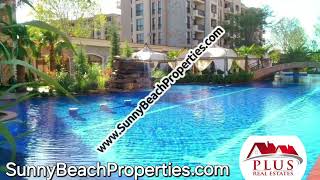 Luxury furnished studio apartment with garden for sale Cascadas Family Resort Sunny beach Bulgaria