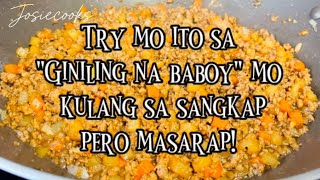 Try mo ito sa "Giniling na Baboy"mo kulang sa sangkap pero masarap! #ginilingbaboy @josiecooks4339