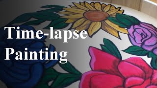 Time-Lapse painting - Peinture acrylique - Flowers