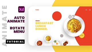 Adobe XD Animation Tutorial - Auto Animate Food Menu with Button Click #adobexd #prototype