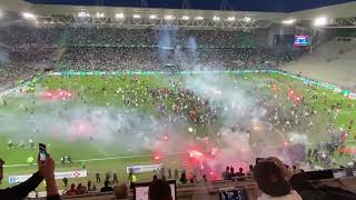 Fans of the French FC "Saint-Etienne"