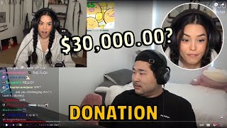 Valkyrae’s reaction to Peter receiving 30k from ONE viewer