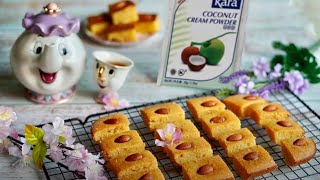 Coconut Suji Squares Recipe[Just Mix and Bake]