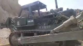 Extremely dangerous pushing with D8K dozer!!!!