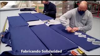 Empresas solidarias de FREMM: "MG jackets" aisla el coronavirus con mascarillas.