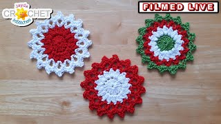 Christmas Coasters! - LIVE Crochet Workshop - Nov. 4, 2024