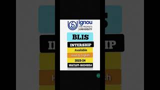 Ignou blis intership Available  2023-24-25 WhatsApp:- 8603418154. Order Now. In English & Hindi