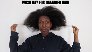 WASHING MY ''DAMAGED" NATURAL HAIR AFTER MONTHS