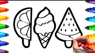 Hola, ¡en este video te muestro cómo dibujar y Colorea 3 Helados 🍦🍨🍧🌈! Tasty Ice cream drawing kids