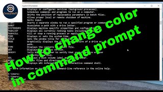 How to change color in command prompt | Font color | CMD change color | Windows 10/8/7/vista/xp