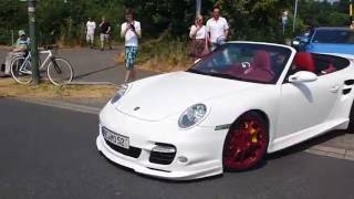 Porsche 9ff 997 Turbo S Cabriolet leaving Cars and Coffee Düsseldorf