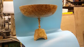 Pedestal bowl made from Ash sycamore and Beech #82 wood turning