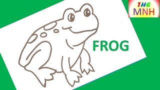 How to DRAW a FROG Easy Step by Step Drawing Animals