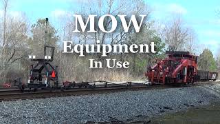 Railroad MOW (Maintenance Of Way) Equipment In Use on the Mainline