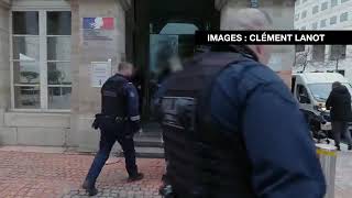 Two climate activists spray-painted the front entrance of French PM Elisabeth Borne's office