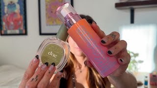 ASMR trying trendy treats on you 🌺 skincare & hair oil (layered sounds, facial, hair brushing)