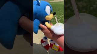 Sonic The Hedgehog Drinks The Grimace Shake #shorts #grimaceshake #mcdonalds #sonic