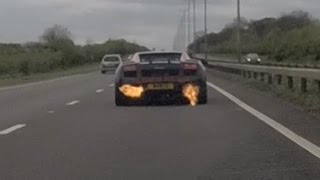 Flaming Lamborghini Gallardo