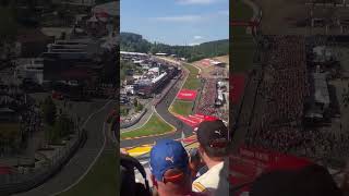 Whole F1 squad coming to  the Raidillon eau rouge from bystanders position - Belgium GP 2023 #f1