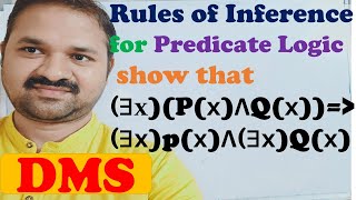 Show that Ǝx(P(x) ʌ Q(x)) = (Ǝx) (P(x)) ʌ   (Ǝx) ( Q(x)) | Logical Equivalences Involving Predicates