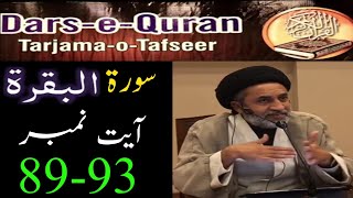 LECTURE:25-TARJAMA-O-TAFSEER QUR'AN||Surat-ul-BAQARAH (AYAT:89-93)(Hafiz Syed Muhammad Haider Naqvi)