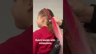 Dutch braids with extensions #dutchbraidhairstyles #hairideas #feedinbraids #braidstyles #braids