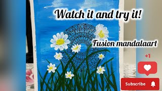 Full process video on how I did this fusion mandala art using acrylic paint. Watch it and try it!