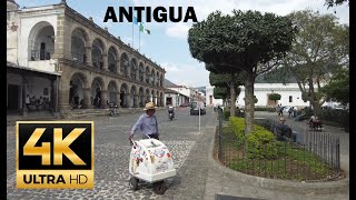 Antigua 🇬🇹 Guatemala 🇬🇹 4K walk 🇬🇹 city centre and market 4K 60fps UHD