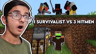 Minecraft Survivalist VS 3 Hitmen Reaction