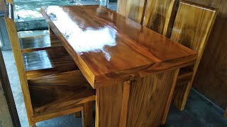 Furniture meja makan full kayu trembesi