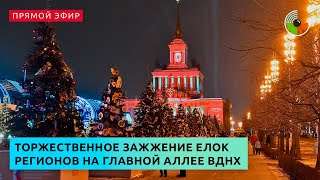 Торжественное зажжение елок регионов на Главной аллее ВДНХ