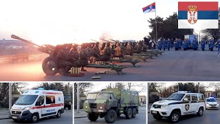 Honorary Artillery Fire and Military Convoy | Serbian Statehood Day 🇷🇸