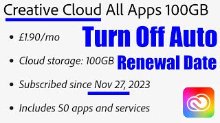 How to Turn Off Auto Renewal Creative Cloud