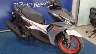 2022 Yamaha Aerox 155 Grey Colour | New Yamaha Aerox 155  Grey 2022 Onroad Price | Grey Yamaha Areox