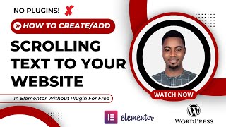 How To Create And Add Scrolling Text To Your Website In Elementor Without Plugin For Free