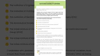 Eligibility criteria for gate examination #gate2025