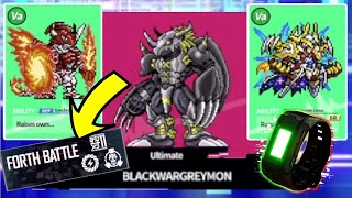 BlackWarGreymon Raid Event! Digimon Vital Bracelet BE Arena App Fourth Battle! Online Battle