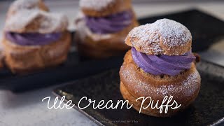 Ube Cream Puffs | Purple Yam Japanese Cream Puffs | ASMR