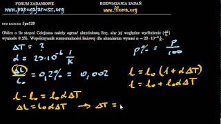 fps120 - Względne wydłużenie - rozszerzalność tempereturowa - Zadanie z fizyki - filoma.org