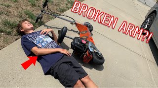 I WRECKED MY MOTORCYCLE! Broken Arm😢😷