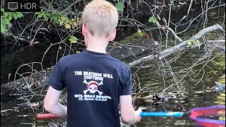 Creek boy getting muddy catching crazy minnows !! #creek #catch #fun #pets #nature #minnows #enjoy