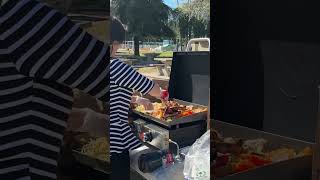 Sharing food for homeless at the park, surprise food for homeless