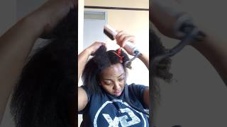 straightening 4c natural hair with an electric hot comb #naturalhair #haircare