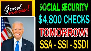 $4,800 Checks TOMORROW For Social Security Beneficiares | SSA, SSI, SSDI Payments