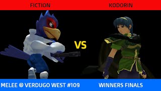 Fiction (Falco) vs. KoDoRiN (Marth) - Verdugo West #109 Winners Finals SSBM