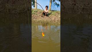 Unbelievable! Amazing boy catching big fish by traditional hook in pond #hook_fishing #catching_fish