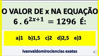 EQUAÇÃO EXPONENCIAL. MATEMÁTICA QUESTÕES DE CONCURSOS E PROVAS AULA 274. Ivs Matemática Exatas.