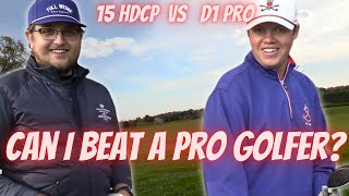 Can a 15 HDCP beat a Golf Pro in 3 holes!?  #challenge