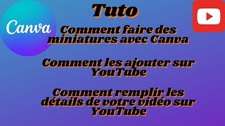 Tuto comment faire des miniatures sur Canva et les intégrer sur YouTube ? #tutorial #canva