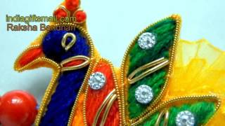 Enamelled Peacock Rakhi